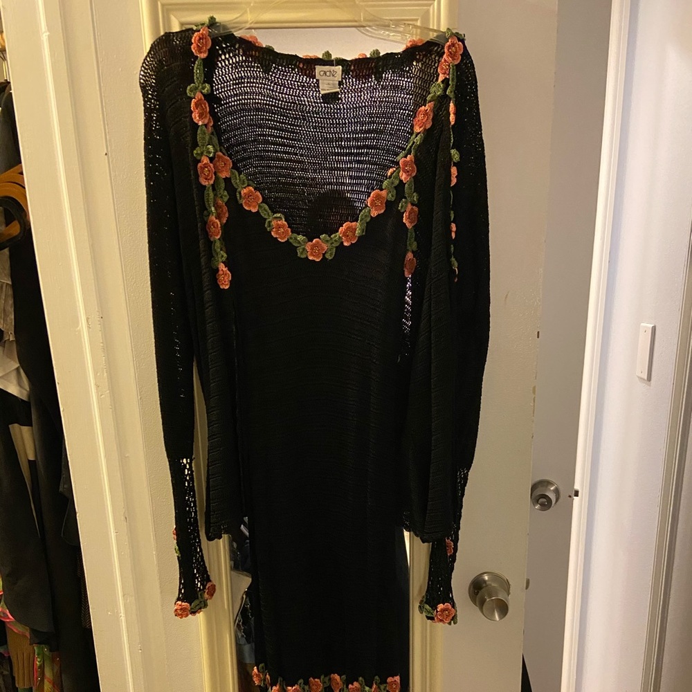 Long crocheted Dress with cami